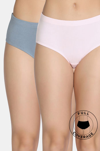 Buy Zivame Naturally Dyed Full Coverage Hipster Panty (Pack of 2) - Multicolor